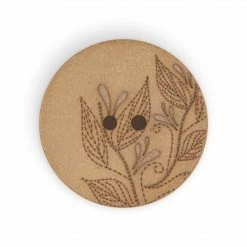 Dritz Recycled Hemp Round Floral Button, 28mm