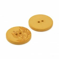 Dritz Buttons & Cover Buttons Recycled Hemp Round Floral Button, 23mm, 2 Pc