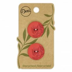 Dritz Buttons & Cover Buttons Recycled Hemp Round Floral Button, 23mm, 2 Pc