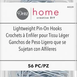 Dritz Lightweight Pin-On Hooks, Silver, 56 Pc