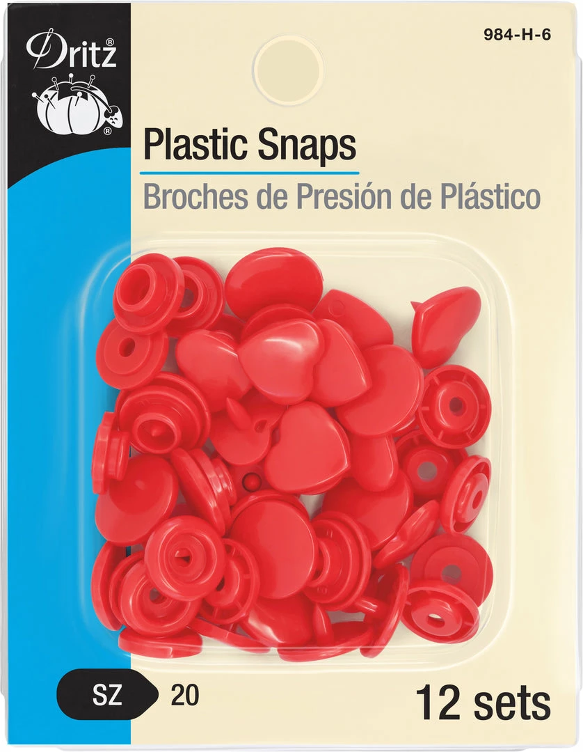 Dritz Plastic Color Heart Snaps, 12 Sets 7 Dritz Plastic Color Heart Snaps, 12 Sets