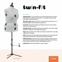 Dritz Twin-Fit Adjustable Dress Form Dress Forms