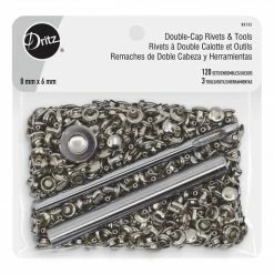 Dritz Bulk Notions Double-Cap Rivets & Tools, 120 Sets