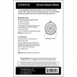 Indygo Junction Home & Storage Floral Stitch Mitts Pattern, PDF Download