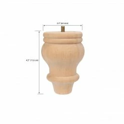 Dritz Furniture Legs & Feet Curved Country Bun Feet, Natural, 2 Pc