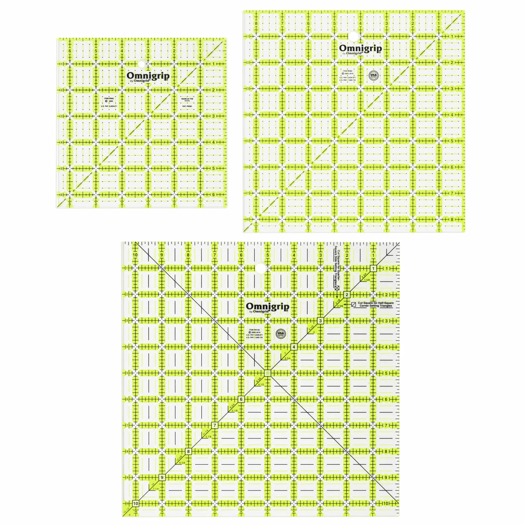 Omnigrid Non-Slip Square Ruler Value Pack (6-1/2", 8-1/2", 10-1/2") 3 Omnigrid Non-Slip Square Ruler Value Pack (6-1/2", 8-1/2", 10-1/2")