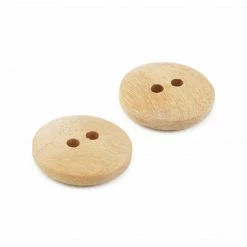 Dritz Sustainable Wood Round Button, 15mm, Beige, 4 Pc Buttons & Cover Buttons
