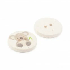 Dritz Recycled Cotton Koala Button, 18mm, 3 Pc