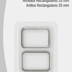 Dritz 1" Rectangle Rings, Nickel, 2 Pc