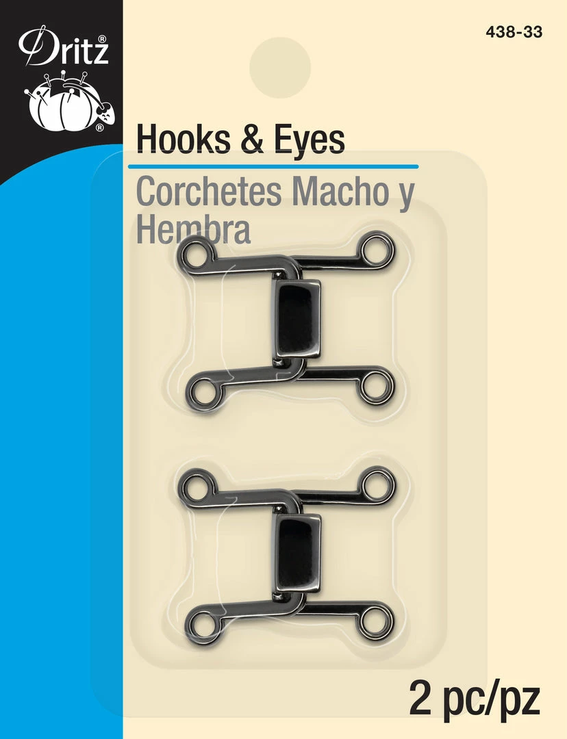Dritz Hooks & Eyes, 2 Sets 8 Dritz Hooks & Eyes, 2 Sets