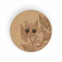 Dritz Buttons & Cover Buttons Recycled Hemp Round Floral Button, 23mm, 2 Pc