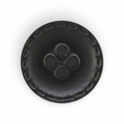 Dritz Buttons & Cover Buttons Recycled Leather Round Button, 18mm, Black, 2 Pc