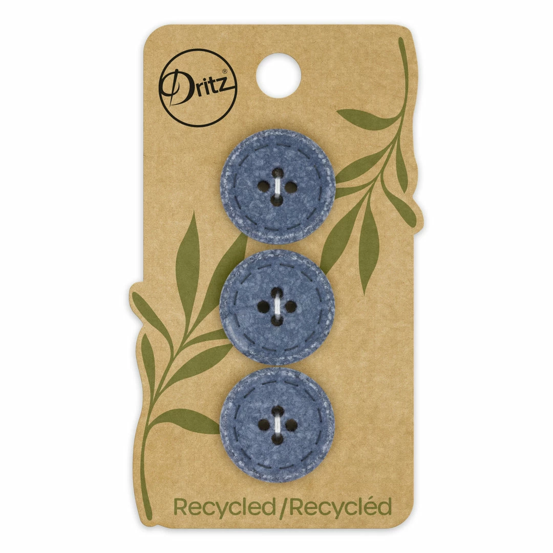 Dritz Recycled Cotton Round Stitch Button, 20mm, 3 Pc Buttons & Cover Buttons 24 Dritz Recycled Cotton Round Stitch Button, 20mm, 3 Pc Buttons & Cover Buttons