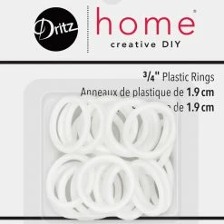 Dritz 3/4" Plastic Rings, White, 24 Pc Curtain Grommets & Rings