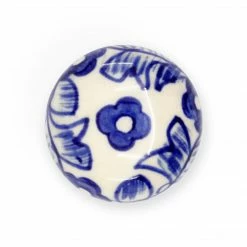 Dritz Hooks & Knobs Ceramic Small Delft Ball Knob, Blue & White