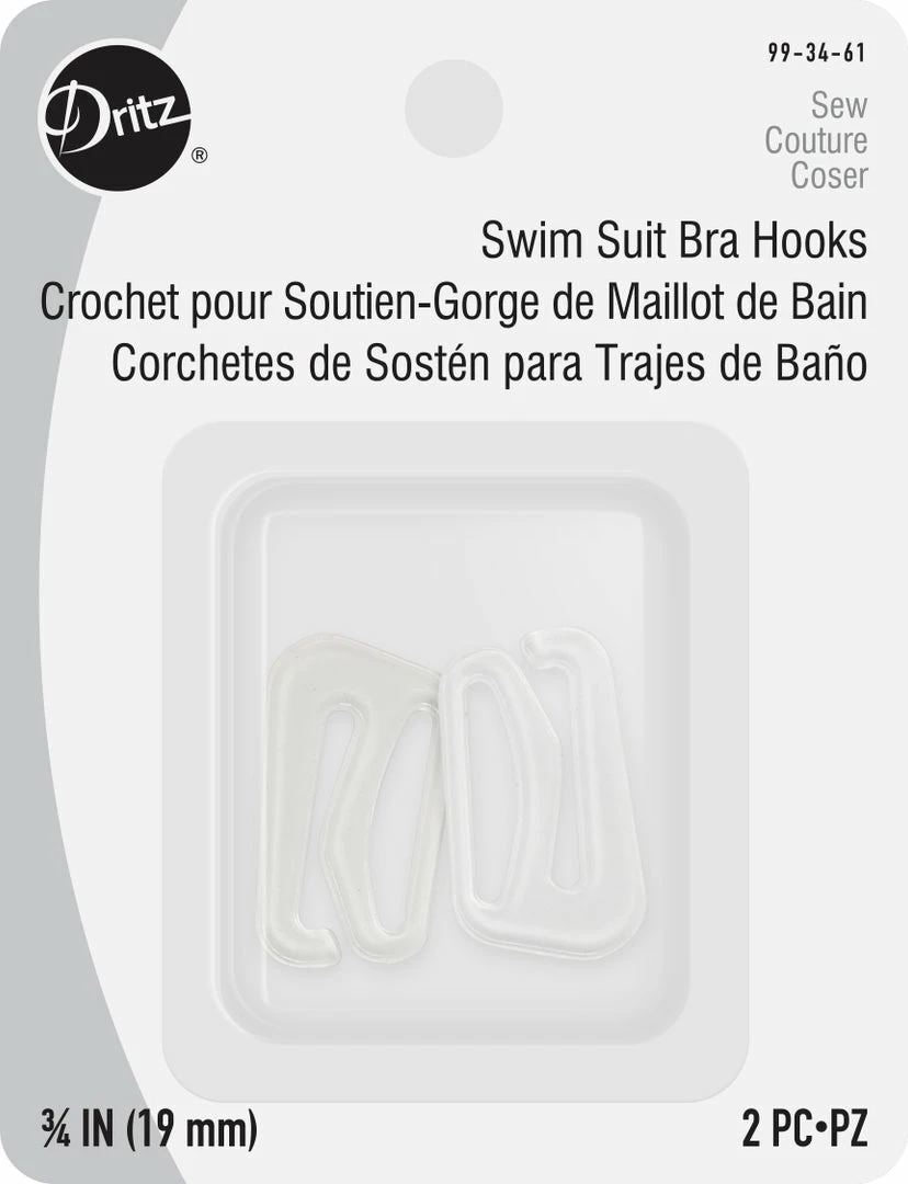 Dritz 3/4" Swim Suit Bra Hooks, 2 Pc Hooks & Eyes 3 Dritz 3/4" Swim Suit Bra Hooks, 2 Pc Hooks & Eyes