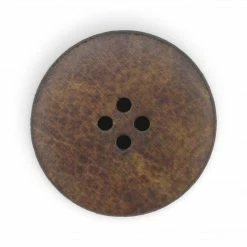 Dritz Buttons & Cover Buttons Recycled Leather Round Button, 30mm, Brown