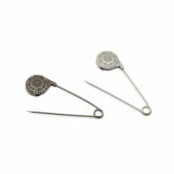 LoRan Vintage Flower Metal Shawl Pins, Silver, 2 Pc Embroidery 7 LoRan Vintage Flower Metal Shawl Pins, Silver, 2 Pc Embroidery