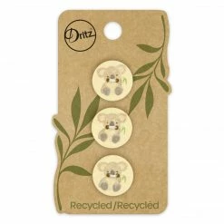 Dritz Recycled Cotton Koala Button, 18mm, 3 Pc