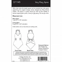 Indygo Junction Aprons Very Mary Apron Pattern, PDF Download