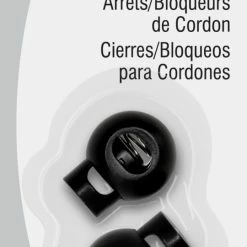 Dritz Cord Locks & Stops, Black, 2 Pc