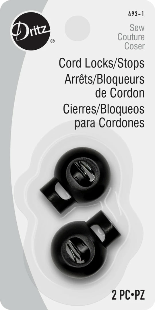 Dritz Cord Locks & Stops, Black, 2 Pc 3 Dritz Cord Locks & Stops, Black, 2 Pc