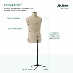 Dritz Dress Forms Mr. Tailor Adjustable Male Form