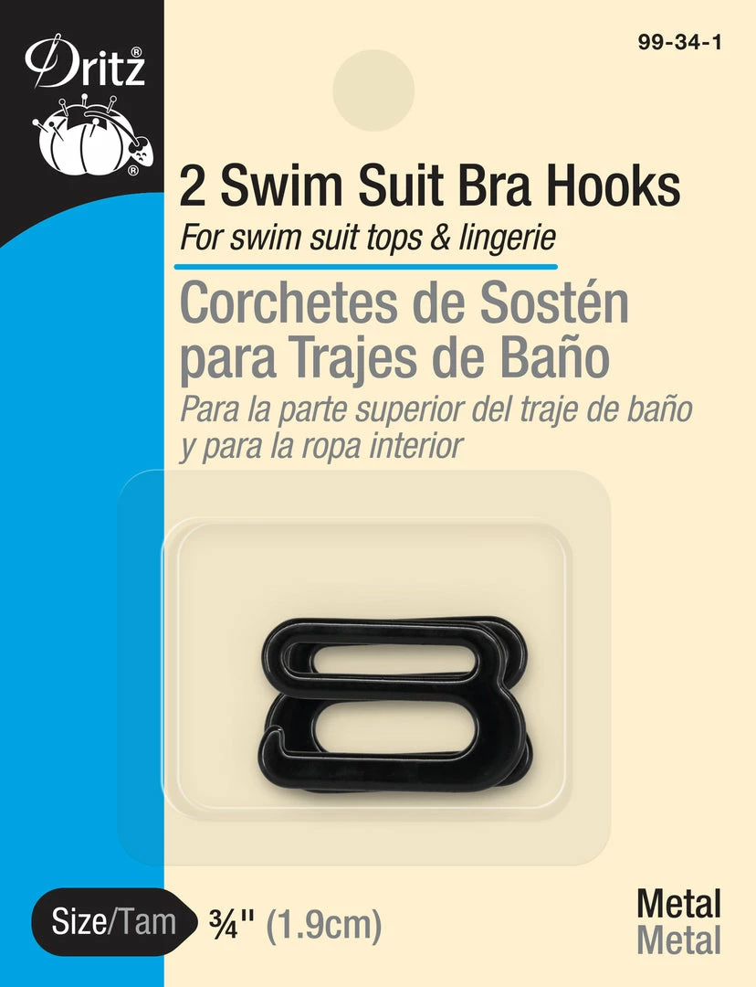 Dritz 3/4" Swim Suit Bra Hooks, 2 Pc Hooks & Eyes 7 Dritz 3/4" Swim Suit Bra Hooks, 2 Pc Hooks & Eyes