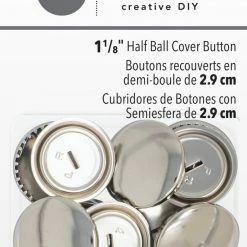Dritz 1-1/8" Half Ball Cover Buttons, Nickel, 6 Pc