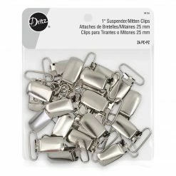Dritz Bulk Notions 1" Suspender/Mitten Clips, 24 Pc, Nickel